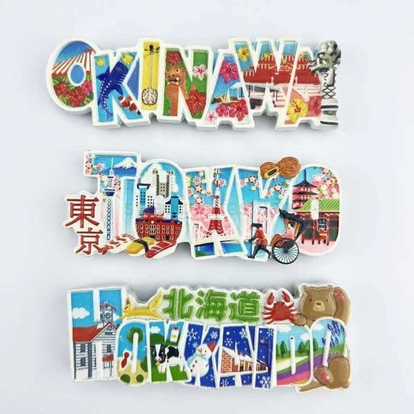 Japan Travelling Souvenirs Fridge Magnets Okinawa Hokkaido Tokyo Tourist Souvenirs Fridge Stickers Home Decoration Wedding GiftsXJ240809