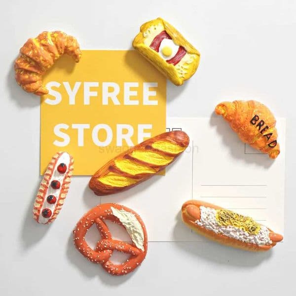 Bread Fridge Magnets Baking Magnetic Stickers for Kitchen and Home Decorations Baguette and Croissant Stickers Creative GiftXJ240809