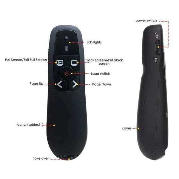 USB Wireless Presentation Remote Laser Pointer Pen PPT Laser Flip Pen Projector Slides changer Laser Pointing Pen For ConferenceM240809