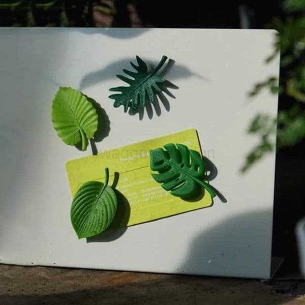 4Pcs Fridge Magnets ABS Mini Refrigerator Stickers Waterproof Fixing Refrigerator Magnets Tropical Leaves Fridge StickersXJ240809