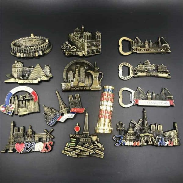 Rome San Francisco Refrigerator Magnet Opener Arles Qatar Tower of London Pendent di Pisa Paris Souvenir Fridge Magnet SetXJ240809