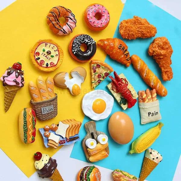 Hot dog French stick food fridge magnets refrigerator paste egg bread hamburger corn lobster refrigerator paste home decorationXJ240809