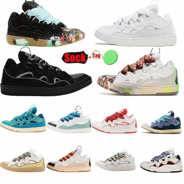 Designer Shoes Curb Sneakers Leather White Ivory Triple Black chaussure Plate-forme Vintage Casual Sports Sneakers Chunky Sole Trainers For Mens Womens