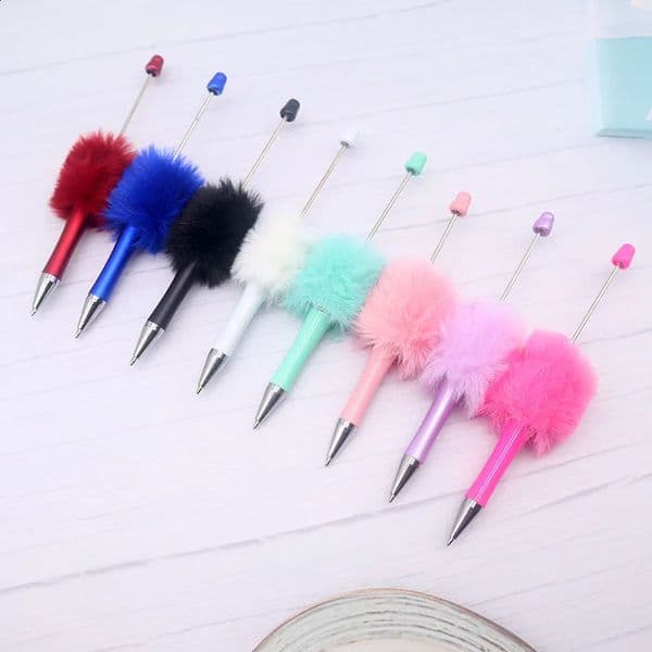 10Pcs est Colour Creative Plush Ballpoint Pen Ballpoint Pen DIY ballpoint pen Gift for Student Office Supplies 240809