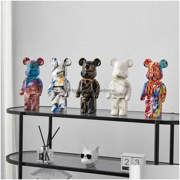 Selling Colorful Graffiti Bear Bricks Statues Violent Bears Resin Decorations Desk Accessories L Drop Delivery Toys Gifts Dheza W250721