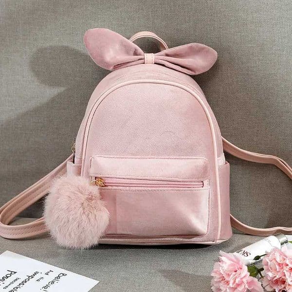 Cute and fashionable mini toddler backpack with versatile plush bow small travel girl backpack suitable for girls Y240809