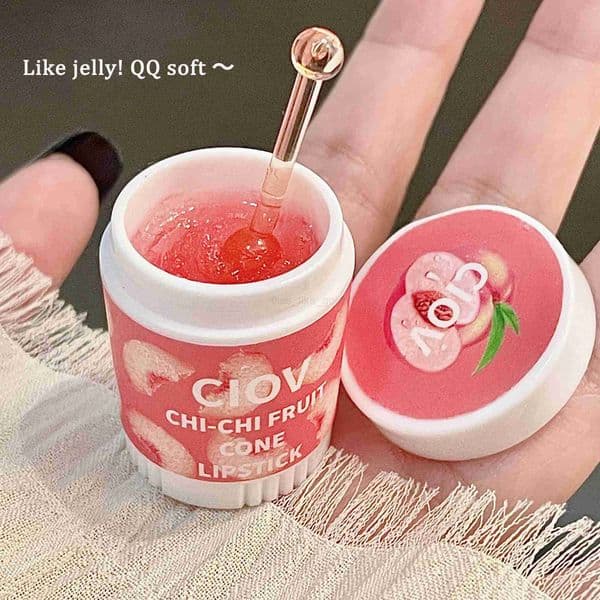 Jelly Peach lipstick Care Sleep facial mask Hydrated Pink lipstick Nourishing Protection Colorless Cute lipstick Makeup Base W240810