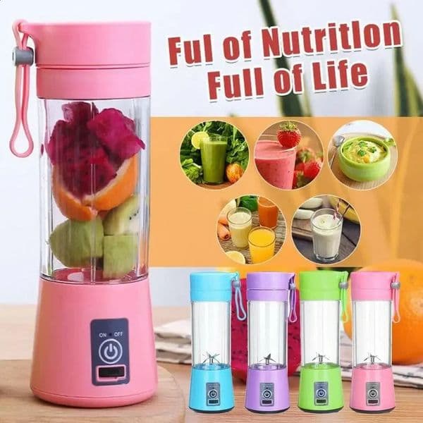 Luxury Designer Decor 380Ml Portable Electric Juicer USB Rechargeable Smoothie Maker Bottle For Home And Sports - Personal Juice Blender roo