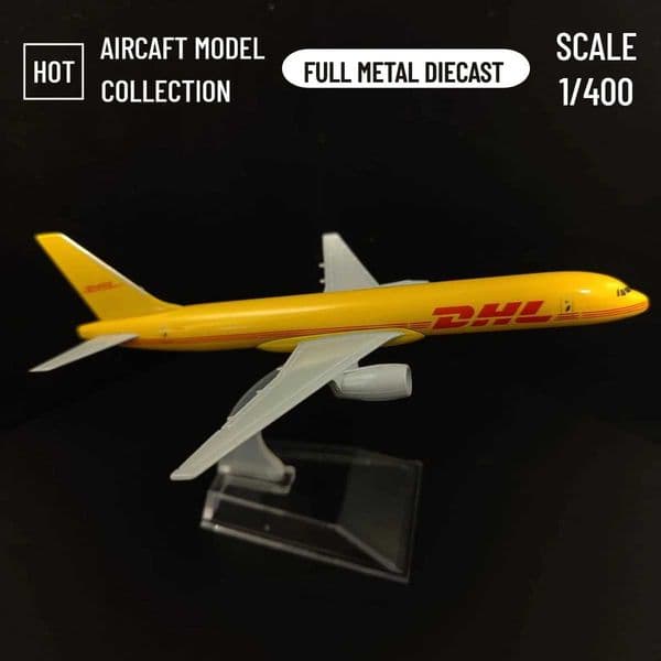 Plane Scale 1 400 Metal Aircraft Replica slot car DHL Boeing 757 Airplane Diecast Model Plane Aeroplane Home Office Miniature Toys For Children Car Track