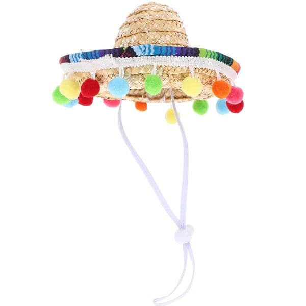 Small Hat Mini Halloween Hats Mexican Costume Headpieces Fiesta Pet Party Decorative Spanish Pom Sombrero Summer Child Y240810