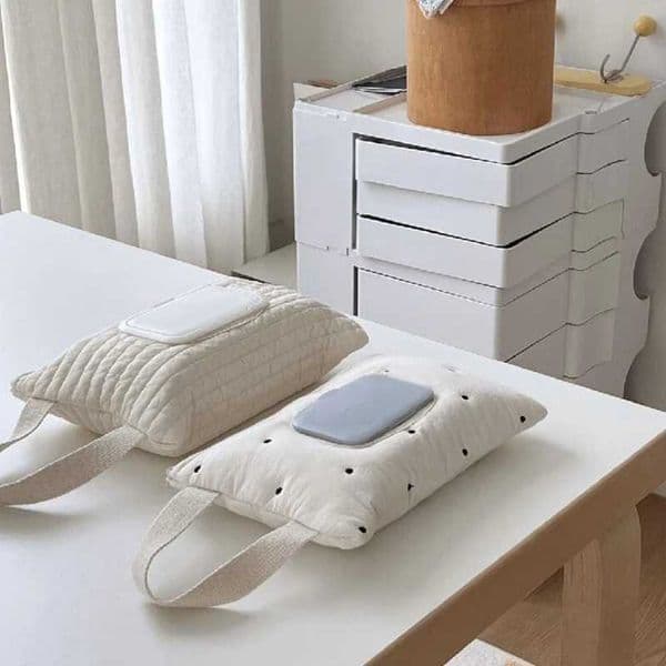 Embroidered tissue cover childrens stroller tissue bag paper holder storage box convenient and detachable tissue box W240812