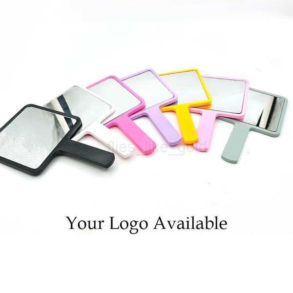 Factory wholesale custom mirrors private labels portable square handheld mirrors cute small mirrors for daily cosmetics W240813