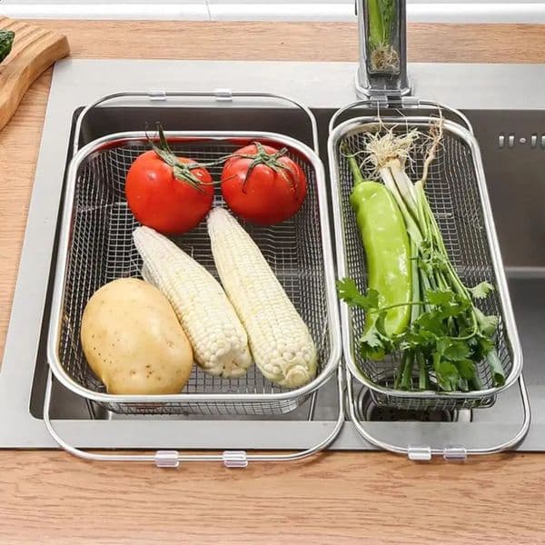 Creative sink drainage basket fine mesh fruit rust proof sink filter multifunctional vegetable kitchen supply 240812