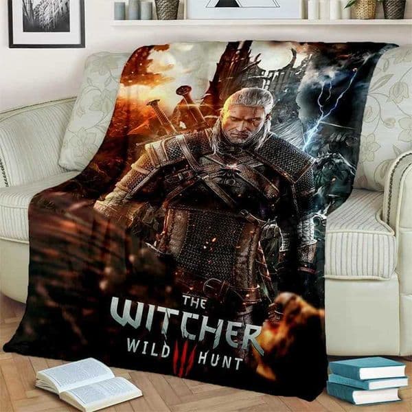 3D Game The W-Witcher Gamer Cartoon BlanketSoft Throw Blanket for Home Bedroom Bed Sofa Picnic Travel Office Cover Blanket KidsXJ240813