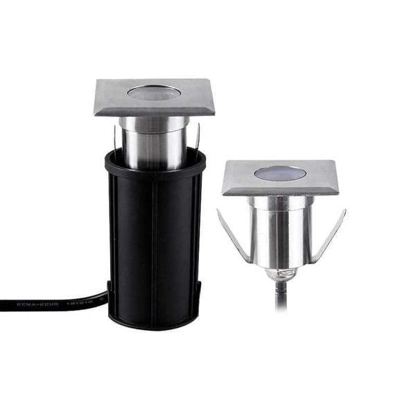 Square Underground Light Recessed Spotlight Waterproof Deck Step Stair 12V 1W3W 220V IP67 LED Garden Light Round Wall Floor Lamp CL240813