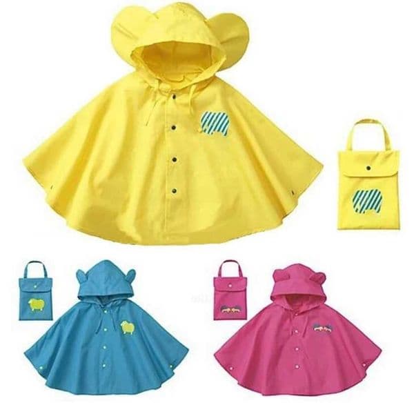 Children Raincoat Cartoon Cute Portable Kids Children Rain Ponchos Reusable Hooded Raincoat Rainwear with Storage Bag S M L Y240810
