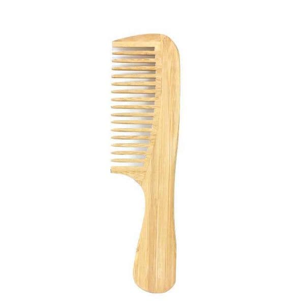 1 natural bamboo and wood comb for womens home travel wood anti-static fine toothed comb W240813