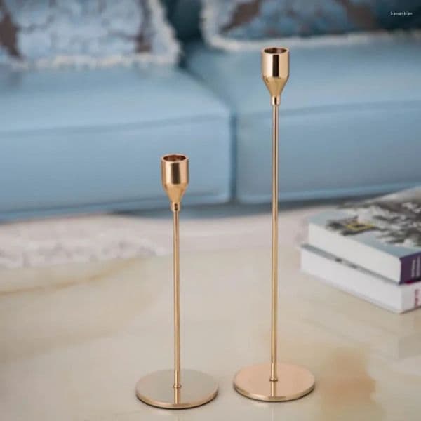 Chinese Style Candle Holders 3 Pcs/Set Metal Gold Single Head Holder Candlestick Romantic Table Decoration Wedding Decor