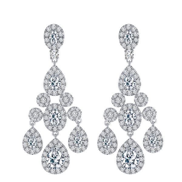 Choucong Brand Dangle Earrings Luxury Jewelry 925 Sterling Silver Fill Water Drop 5A Zircon CZ Diamond Pave CZ Elegant Party Women Tassel Long Bride Earring Gift