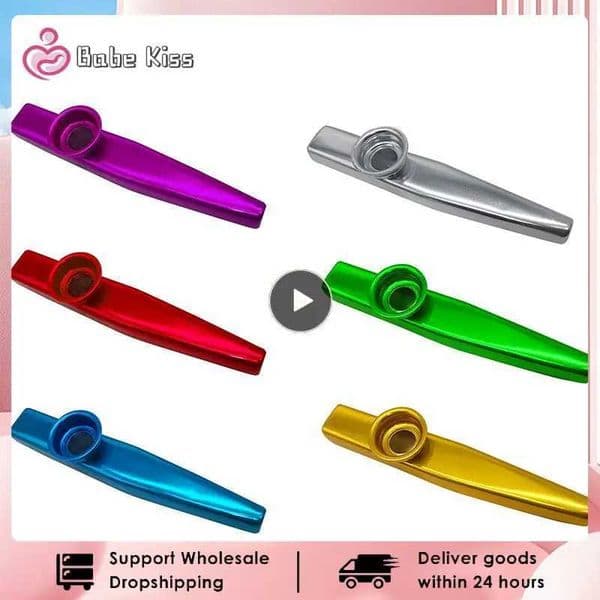 12Colors Kazoo Instrument Metal Percussion Orff Music Instrument Metal Kazu Flute Harmonica Children Party Gift Baby Playing Toy Y240813