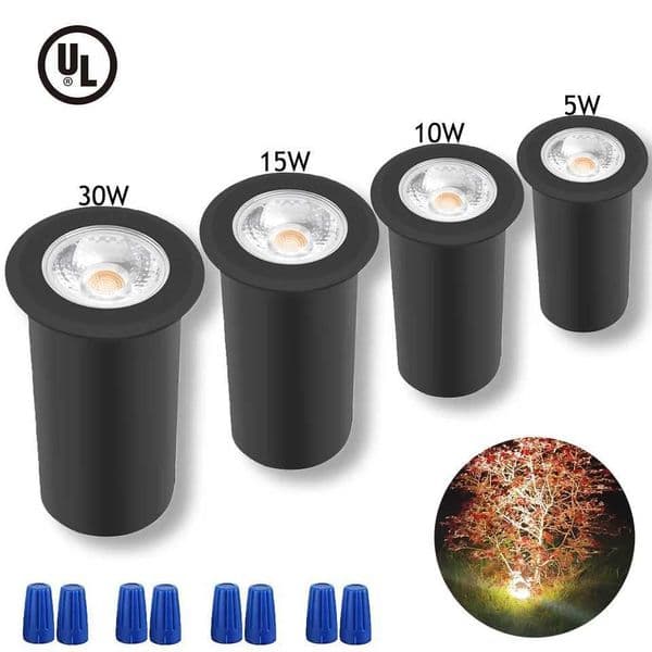 QACA LED Inground Lamps5/10/15/30W Outdoor Landscape LightingWaterproof Aluminum Garden Yard Spotlight AC/DC12V RGB/WW/CW CL240813