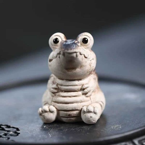 Can raise tea pet chubby crocodile decoration handmade cartoon alligator resin handicraft decorationXJ240814