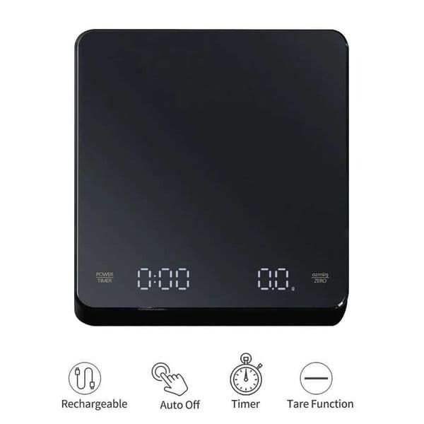Digital Coffee Scale with Timer LED Screen Espresso USB 3kg Max.Weighing 0.1g High Precision Measures in Oz/ml/g Kitchen ScaleM240815