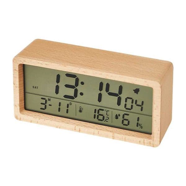 Minimalistic Wooden Alarm Clock for Bedrooms Beside Table Desk Creative Design Easy to Use Enhances Room AestheticsM240814