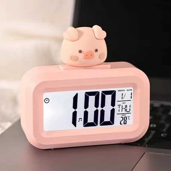 Cartoon Alarm Clock with LED Display and Large Screen Wonderful for Bedrooms Study Tables and Offices Space TimekeepingM240814
