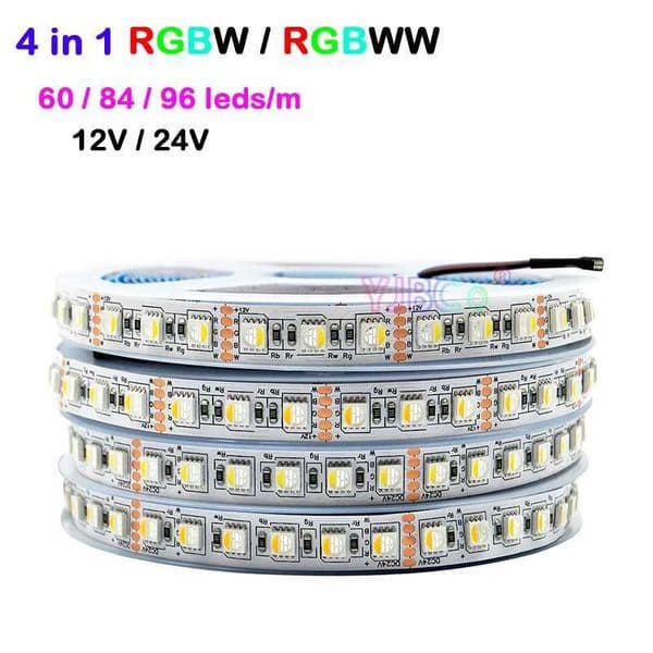 5M RGBW/RGBWW 4 color in 1 LED Strip Tape 60/84/96leds/m 5050 SMD flexible high brightness Lights Bar DC 12V 24V IP30/65/IP67 CL240815