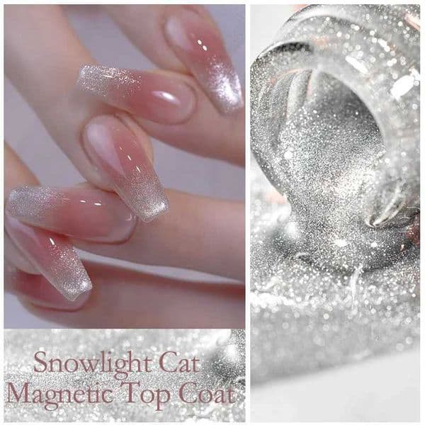 Gel Nail Polish Set LILYCUTE Snowlight Cat Magnetic Top Coat Super Shine Sliver polygel Glitter Sparkling Effect Semi Permanent Nail Art Gel Varnish Vernis