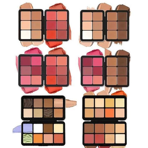Designer Makeup 12-Color Iron Box Blusher Multi-Color Cream Concealer Plate Contour And Highlighter Palette Makeup luxe Blush Face Y Compact Powder