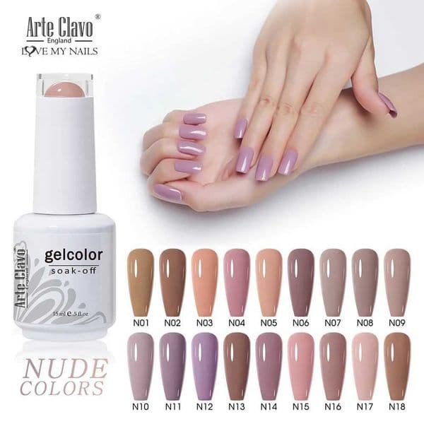 Arte Clavo UV Gel Nail Polish Nude 15ml Pink Color Series Gel Lacquer Varnish Nail Paint Top UV Gel LED Nail Art Hybrid Soak OffM240814