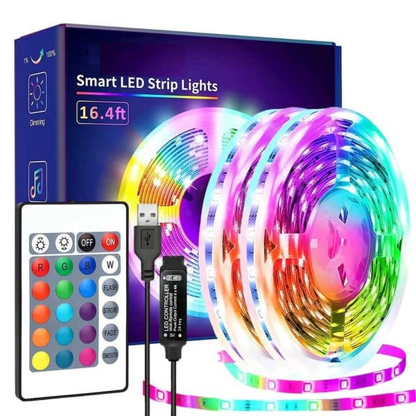 5050 LED Strip Lights 5M 10M 15M 20M Flexible Ribbon RBG Tape 24Key Remote Control For Decoration Bedroom Background Fita Lamp CL240815