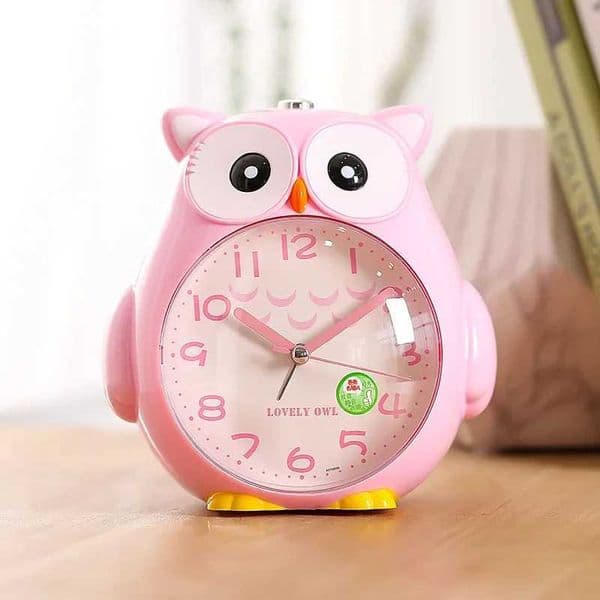 Cartoon Cute Owl Mute Desktop Alarm Clock Lovely Student Wake Up Table Alarm ClockWith Backlight for Kid BeedroomM240814