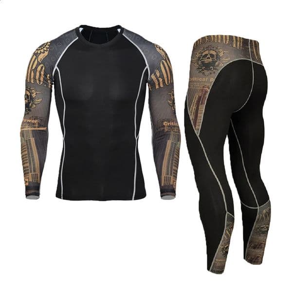 mens underwear set compression sports quick drying clothing long Johns 240814