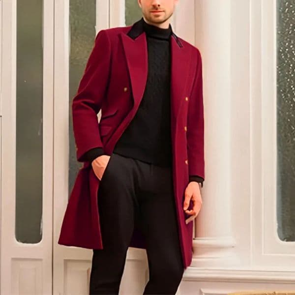 Fall and Winter Mens Coat Warm with Lining X-Long Double Breasted Trench Gentlemans Jacket Multi-Pockets Mens Eu Size M-XXL 240815