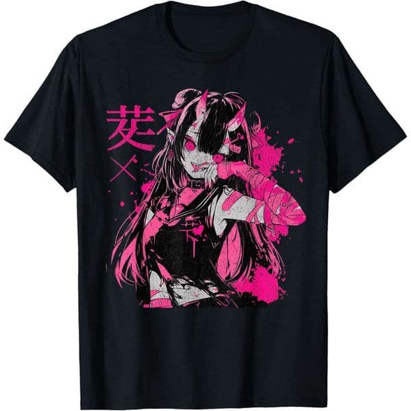 25ss T shirt for Mens Goth Grunge Demon Anime Girl Waifu Horror Alt Aesthetic T-Shirt Shirts Tshirt Graphic Tee Casual Tops Short sleeve Free shipping