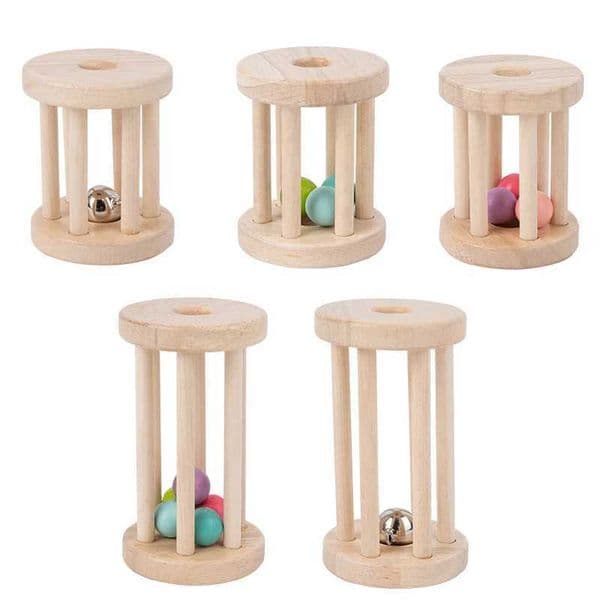 Baby Music Toy Wood Rolling Cage Bell Coloful Rattles Mobiles Early Developmental Sound Infant Toddler Musical Toys Boy GirlM240815