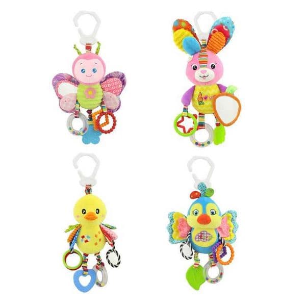 New Baby Animal Rattles Bed Stroller Bell Toys Newborn Grab Ability Training Dolls Educational Plush Infant Toy 0-12 MonthM240815