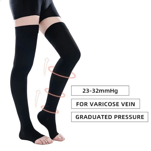 Legbeauty 23-32mmHg Elastic Nursing Compression Stocking Unisex Class 2 Pressure Stockings Sleep Feet Varicose Vein Sock 240815