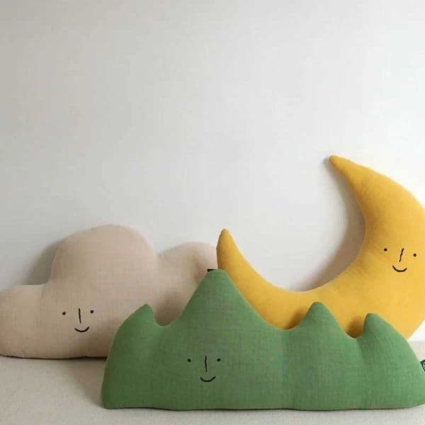 New style fun mountain clouds moon soft plush toys cute baby throwing pillows comfortable dolls home decoration room chairs decorative seats chair cushions W240816