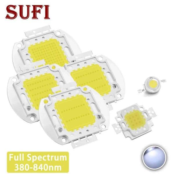 Full Spectrum White 380-840nm Grow LED Light Chip 1W 3W 5W 10W 20W 30W 50W 100W COB LED Lamp For Vegetables Plant Growth Y240816