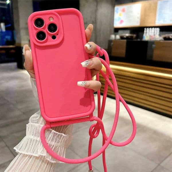 Crossbody Adjustable Lanyard Phone Case For iPhone 16 15 14 13 12 11 Pro Max X XR XS Plus Strap Rope Soft Cover P240914