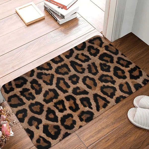 Animal Print Bath Mat Spotted Leopard Bathroom Rug Kitchen Shower Room Washable Waterproof Foot Mat Anti Slip Custom Toilet MatM240816