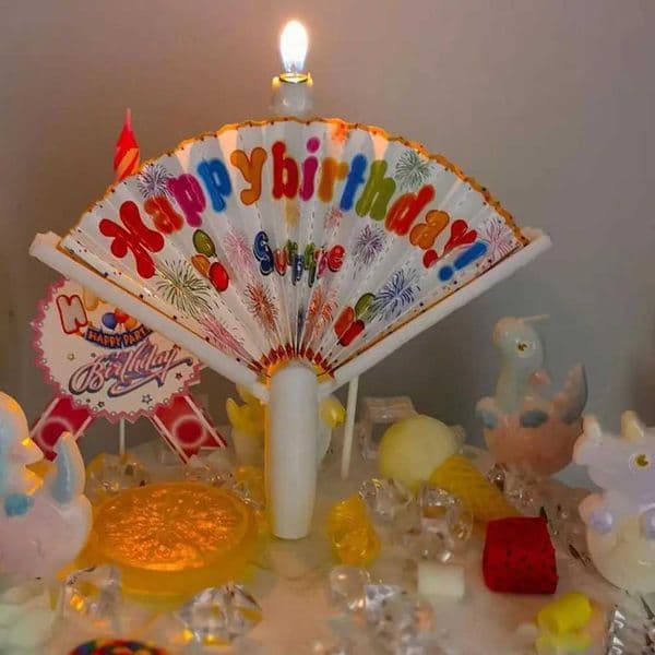 1PC Surprise Candle Creative Party Birthday Cake Decoration Candle Funny Clown Fan Cake Decoration Candle Party Happy Birthday Y240815