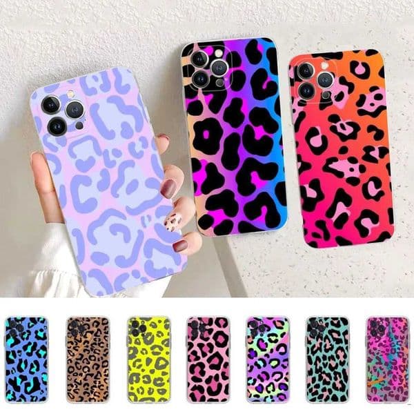 Leopard print Phone Case for iPhone 8 7 6 6S Plus X SE 2020 XR XS 14 11 12 13 Mini Pro Max Mobile CaseM240816