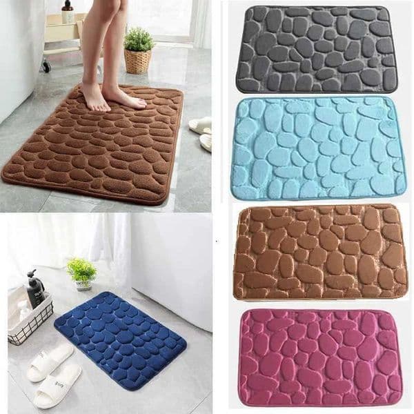 40X60/50/80CM Home Bath Mat Non-slip Bathroom Carpet Soft Coral Fleece Memory Foam Rug Mat Kitchen Toilet Floor Decor WashableM240816