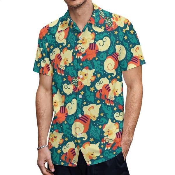 Hawaiian Mens T-shirt 3D Little Sheep Printing Mens Summer Loose Beach Oversize Short-sleeved T-shirt Mens Clothing Shirts 240816