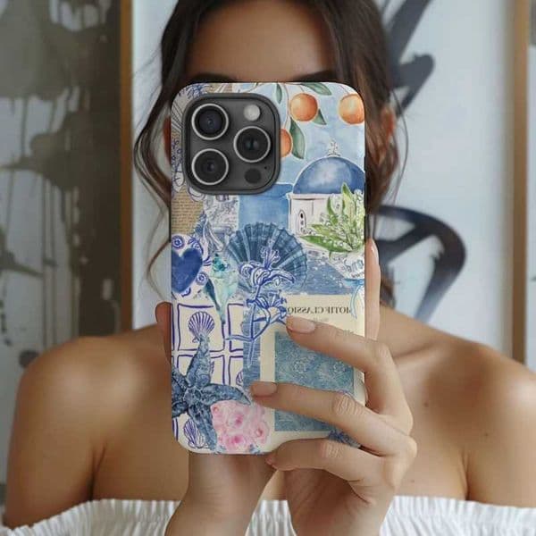 Coastal Aesthetic Phone Case For IPHONE 15PRO MAX 14 13 12 11 PRO Plus 15Plus 15pro Acrylic TPU Two in one Mobile Phone CasesM240816